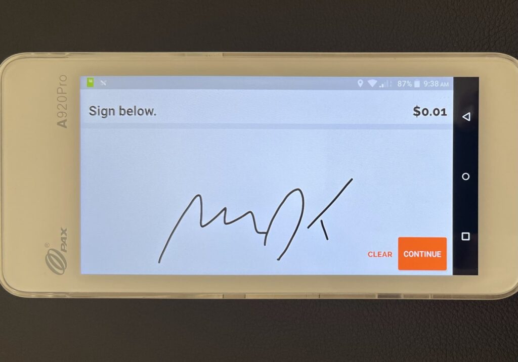 Contractor Payment Processing Customer Signature 